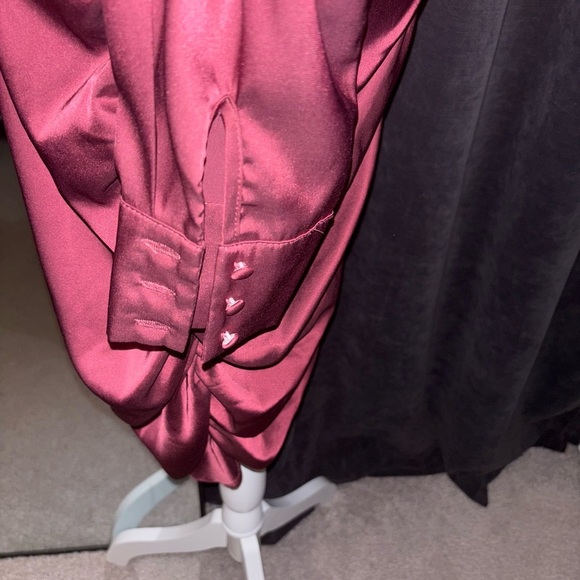 Fashion Nova Satin Burgundy Dress - Picture 4 of 6